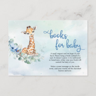 Carte D'accompagnement Cute girafe fleurs bleues eucalyptus demander