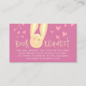 Carte D'accompagnement Cute Girly Pastel rose Demande de livre Baby Bunny (Devant)