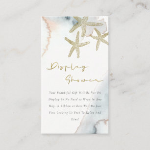 Carte D'accompagnement Cute Gold Blue Starfish Afficher Baby shower douch