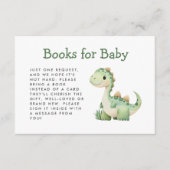 Carte D'accompagnement Cute Green Dinosaur Baby shower Livres (Devant)