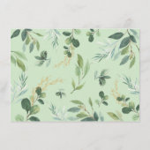 Carte D'accompagnement Cute Green Gold Greenery Elephant Livres pour bébé (Dos)