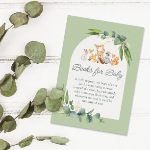 Carte D'accompagnement Cute Greenery Woodland Animals Livres pour bébé