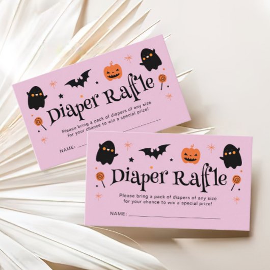 Carte D'accompagnement Cute Halloween Baby shower Déchets Raffle