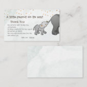 Carte D'accompagnement Cute Hand Drawn Elephant Little Peanut Thank You (Devant / Derrière)