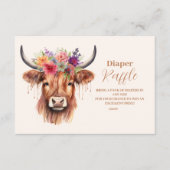Carte D'accompagnement Cute Highland Baby shower de vache Raffle Diapper (Devant)