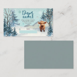 Carte D'accompagnement Cute Highland Cow Hiver Baby shower Déchets Raffin