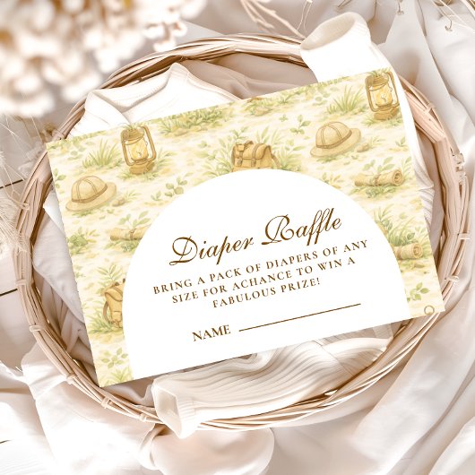 Carte D'accompagnement Cute Jungle Safari Diapper Raffle