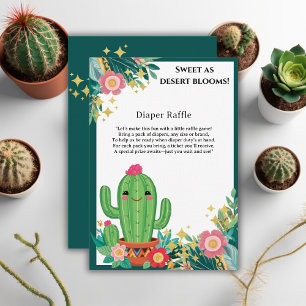 Carte D'accompagnement Cute Kawaii Désert Bloom Floral Cactus Baby shower