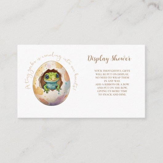 Carte D'accompagnement Cute Kawaii Gecko Lizard Baby shower d'oeufs (Devant)