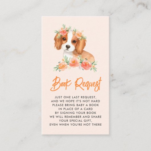 Carte D'accompagnement Cute King Charles Spaniel Peach Baby Book Demande (Devant)