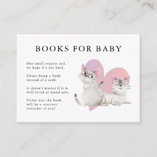 Carte D'accompagnement Cute Kittens Twins Baby shower Livres pour bébé