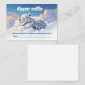 Carte D'accompagnement Cute léopard des neiges s'endormir sur les nuages  (Devant / Derrière)