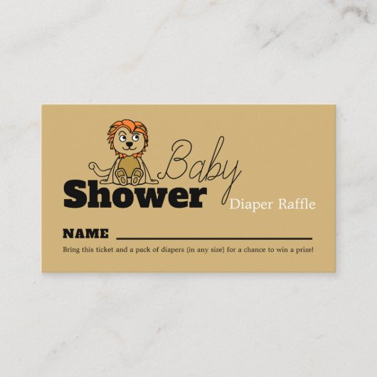 Carte D'accompagnement Cute Lion Cub, Baby shower Déchets Raffle (Devant)