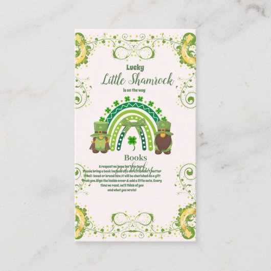 Carte D'accompagnement Cute Lucky Little Shamrock Livres pour bébé (Devant)