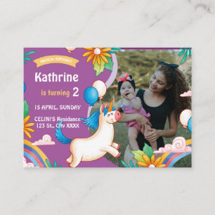 Carte D'accompagnement Cute Main Drake Unicorn Anniversaire