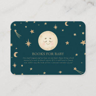 Carte D'accompagnement Cute Moon Golden Stars Baby showers livres pour bé