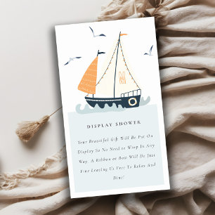 Carte D'accompagnement Cute Nautical Sailboat Boys Display Baby shower