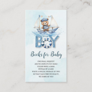 Carte D'accompagnement Cute Nautical Teddy Boat Books for Baby
