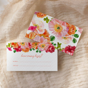 Carte D'accompagnement Cute orange et rose vif Floral Combien de baisers
