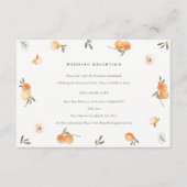 Carte D'accompagnement Cute Orange Floral Boho Foliage Réception de maria (Devant)