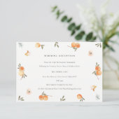 Carte D'accompagnement Cute Orange Floral Boho Foliage Réception de maria (Debout devant)