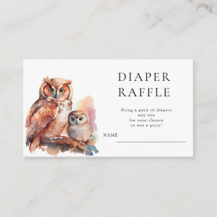 Carte D'accompagnement Cute Owl Baby shower Déchets Raffle