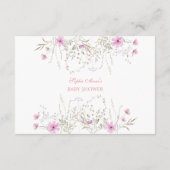 Carte D'accompagnement Cute Papillon Fleur sauvage Meadow Diaper Raffle (Dos)