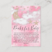 Carte D'accompagnement Cute Parties scintillant rose Lune Stars Livres po (Devant)