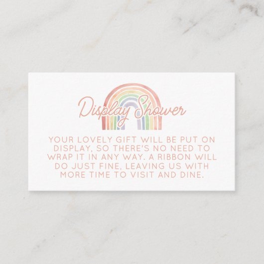 Carte D'accompagnement Cute Pastel Aquarelle Arc en ciel Baby shower (Devant)