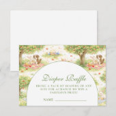 Carte D'accompagnement Cute Pastel Barnyard Celebration Diapper Raffle (Devant / Derrière)