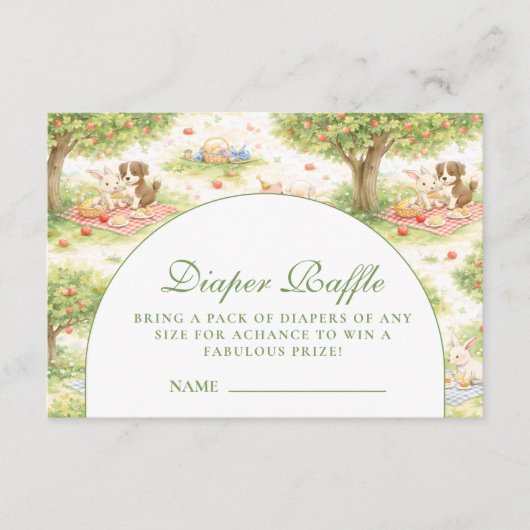 Carte D'accompagnement Cute Pastel Barnyard Celebration Diapper Raffle (Devant)