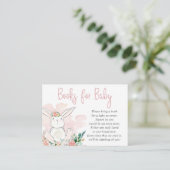 Carte D'accompagnement Cute Pink Bunny Floral LIVRES POUR BÉBÉ Demande (Debout devant)