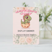 Carte D'accompagnement Cute Pink Dino Hatching Soon (Debout devant)