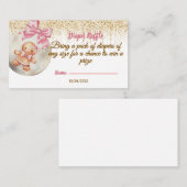 Carte D'accompagnement Cute Pink Gingerbread Bauble Diaper raffle (Devant / Derrière)