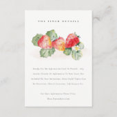 Carte D'accompagnement Cute Red Strawberry Leafy Foliage Détails du Maria (Devant)