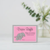 Carte D'accompagnement Cute rose Elephant Baby shower Déchets Raffle (Debout devant)