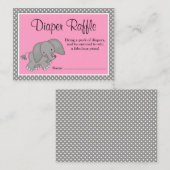 Carte D'accompagnement Cute rose Elephant Baby shower Déchets Raffle (Devant / Derrière)