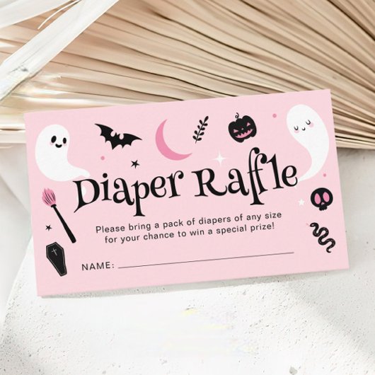 Carte D'accompagnement Cute rose Halloween Baby shower Déchets Raffle