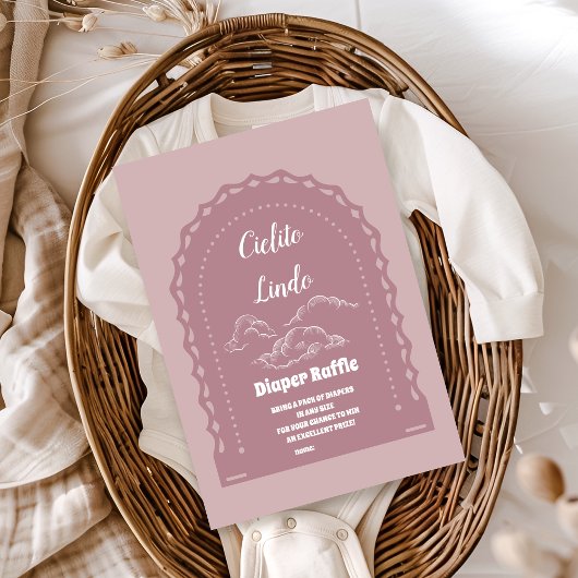 Carte D'accompagnement Cute rose mexicain Cielito Lindo Diapper Raffe