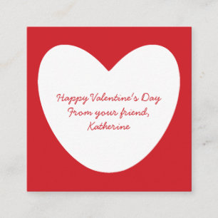 Carte D'accompagnement Cute rouge coeur blanc enfants classe Valentine's