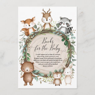 Carte D'accompagnement Cute Rustic Woodland Forest Animaux Livres pour bé