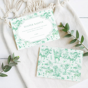 Carte D'accompagnement Cute Safari Toile de Jouy   Raffle de couches