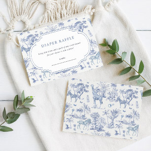 Carte D'accompagnement Cute Safari Toile de Jouy   Raffle de couches