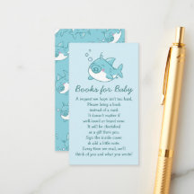 Cute Shark Baby shower Kawaii Blue Books