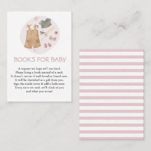 Carte D'accompagnement Cute Simple Bébé Vêtements rose Livres pour Bébé