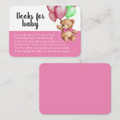 Carte D'accompagnement Cute Teddy Bear Baby shower rose Demande de réserv (Devant / Derrière)