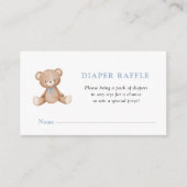 Carte D'accompagnement Cute Teddy Bear Bébé Boy douche Déchets Raffle (Devant)