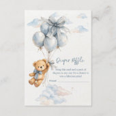Carte D'accompagnement Cute Teddy Bear Blue Balloons Clouds Baby Boy (Devant)