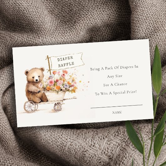 Carte D'accompagnement Cute Teddy Floral Panier Baby shower de carafe