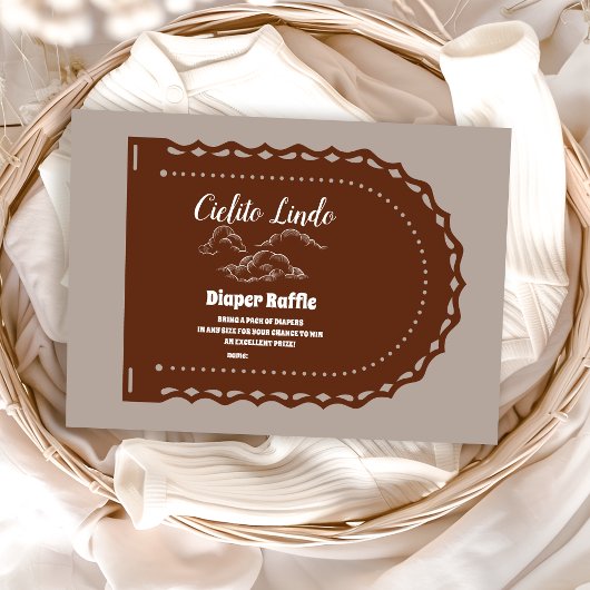 Carte D'accompagnement Cute Terracotta Cielito Lindo Diapper Raffle